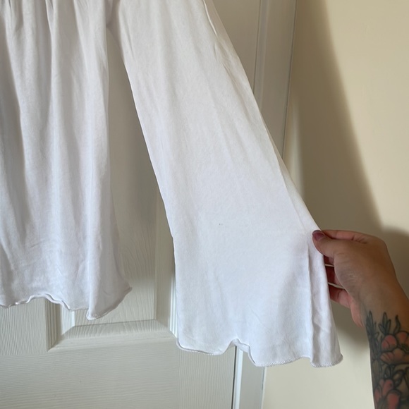 Chaser bell sleeve gauzy boho square neck flowy long sleeve tee - Picture 2 of 5